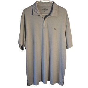Vineyard Vines Performance Polo Mens XL Gray Striped Excellent Short Sleeve